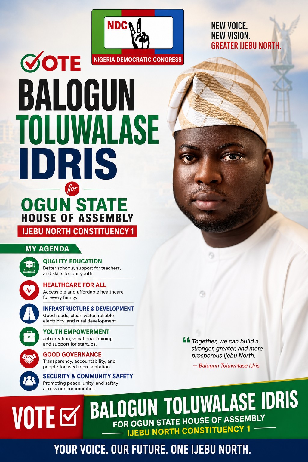 Balogun Toluwalase Idris campaign poster